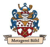 Schönes Wappen-Emblem das 1946 zur Gründung der Metzgerei Böltl in Kirchheim bei München verwendet wurde 